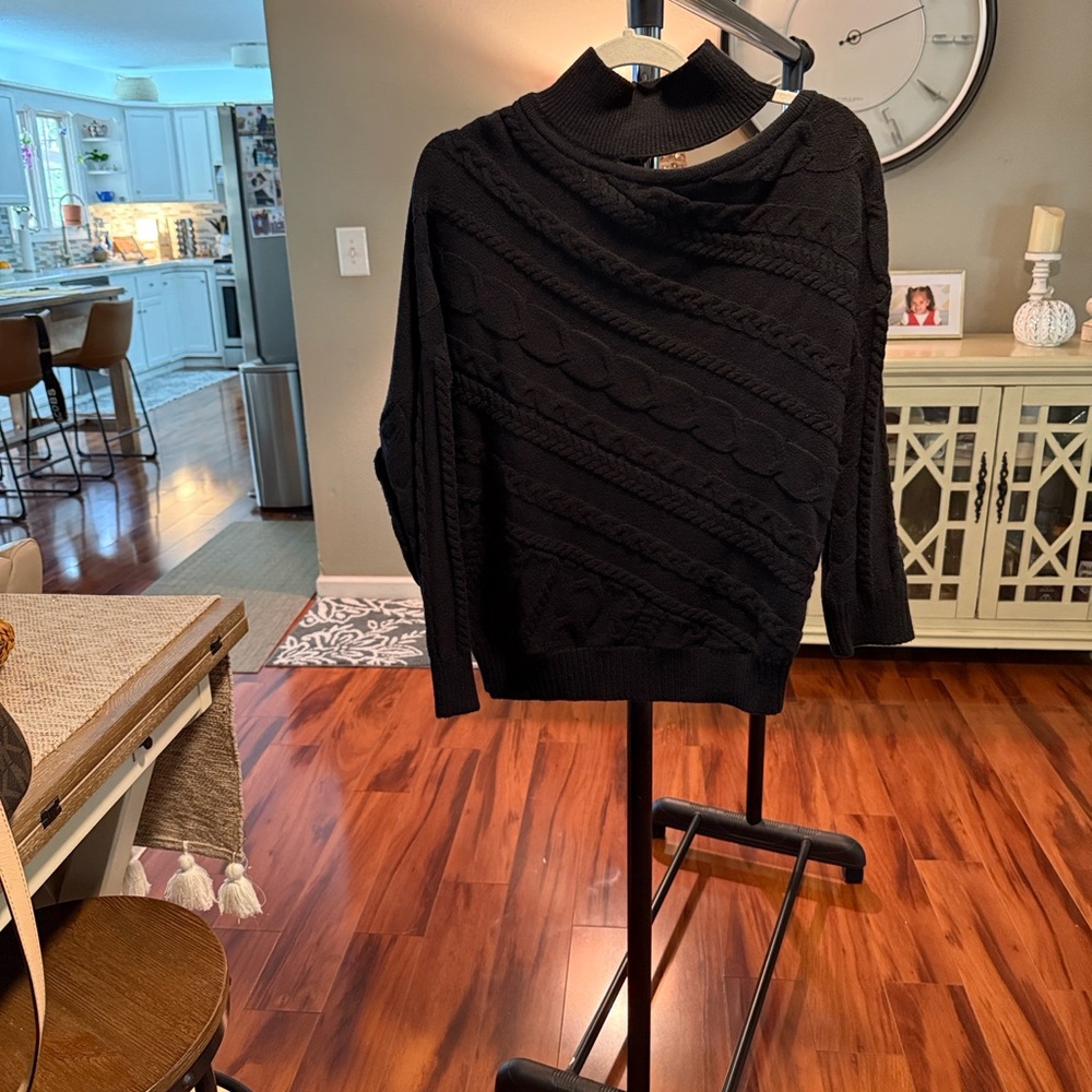 VENUS Black Cowl Neck Sweater